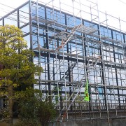 カーテンウォール、水抜きからの雨漏り  富山店